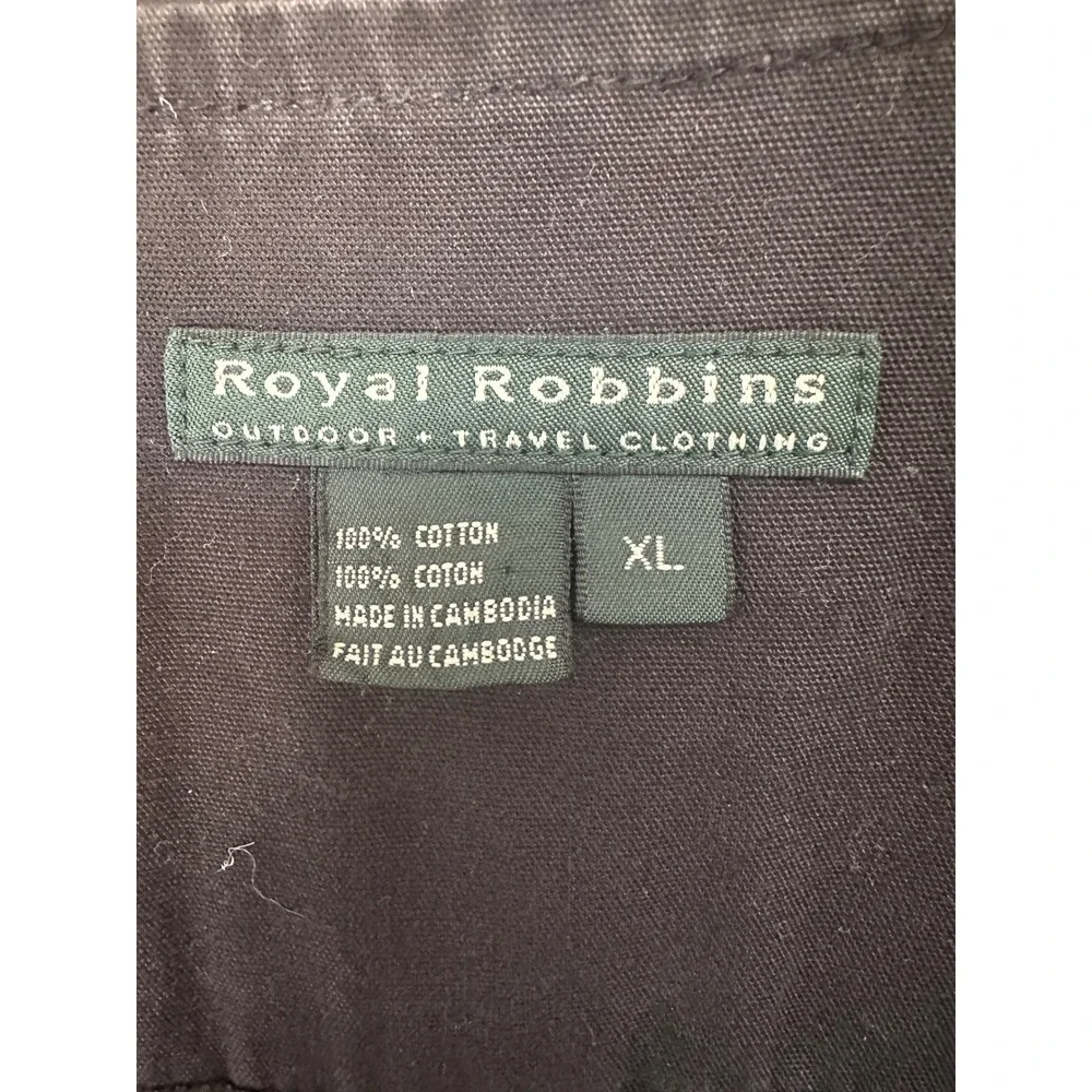 Royal Robbins Mens XL Black Cotton Multi Pocket Utility Tactical Travel Vest
